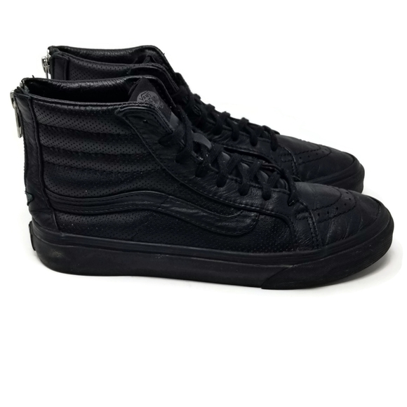 Vans SK8 Hi Slim Zip Perf Leather W7 M5.5 Black - Picture 1 of 9